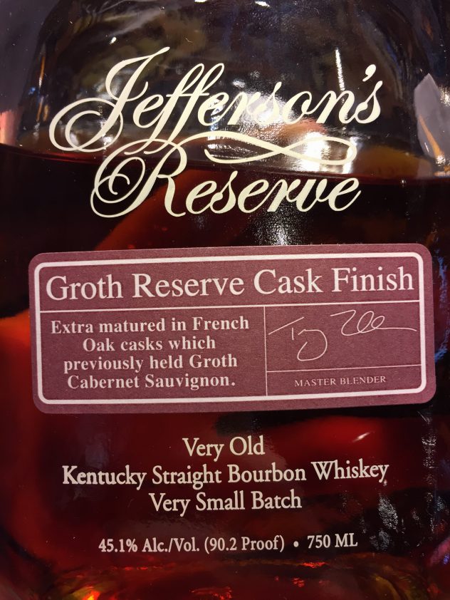 Jeffersons Reserve Groth Reserve Cask Finish